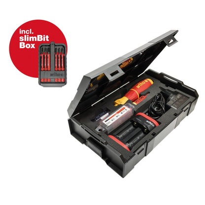 Wiha speedE® Set 2 elektrischer Schraubendreher + 2x Akku 1,5Ah + Ladegerät + SlimBit Box + L-Boxx ( 590T102J ) - Toolbrothers