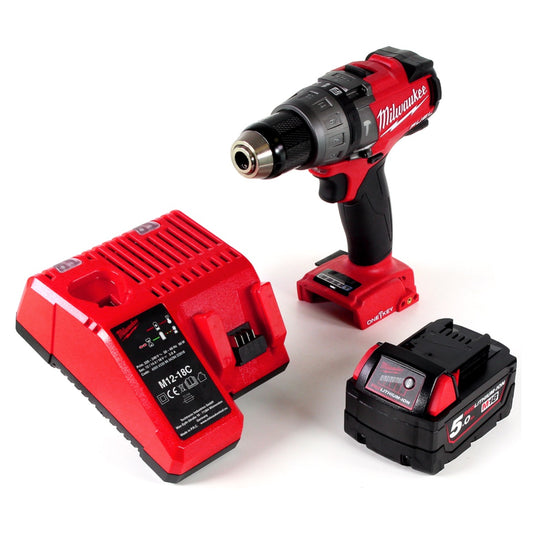 Milwaukee M18 ONEPD-501C Li-Ion Akku Schlagbohrschrauber mit innovativer One Key Bluetooth Funktion + 1x B5 5,0 Ah Akku + Ladegerät - Toolbrothers