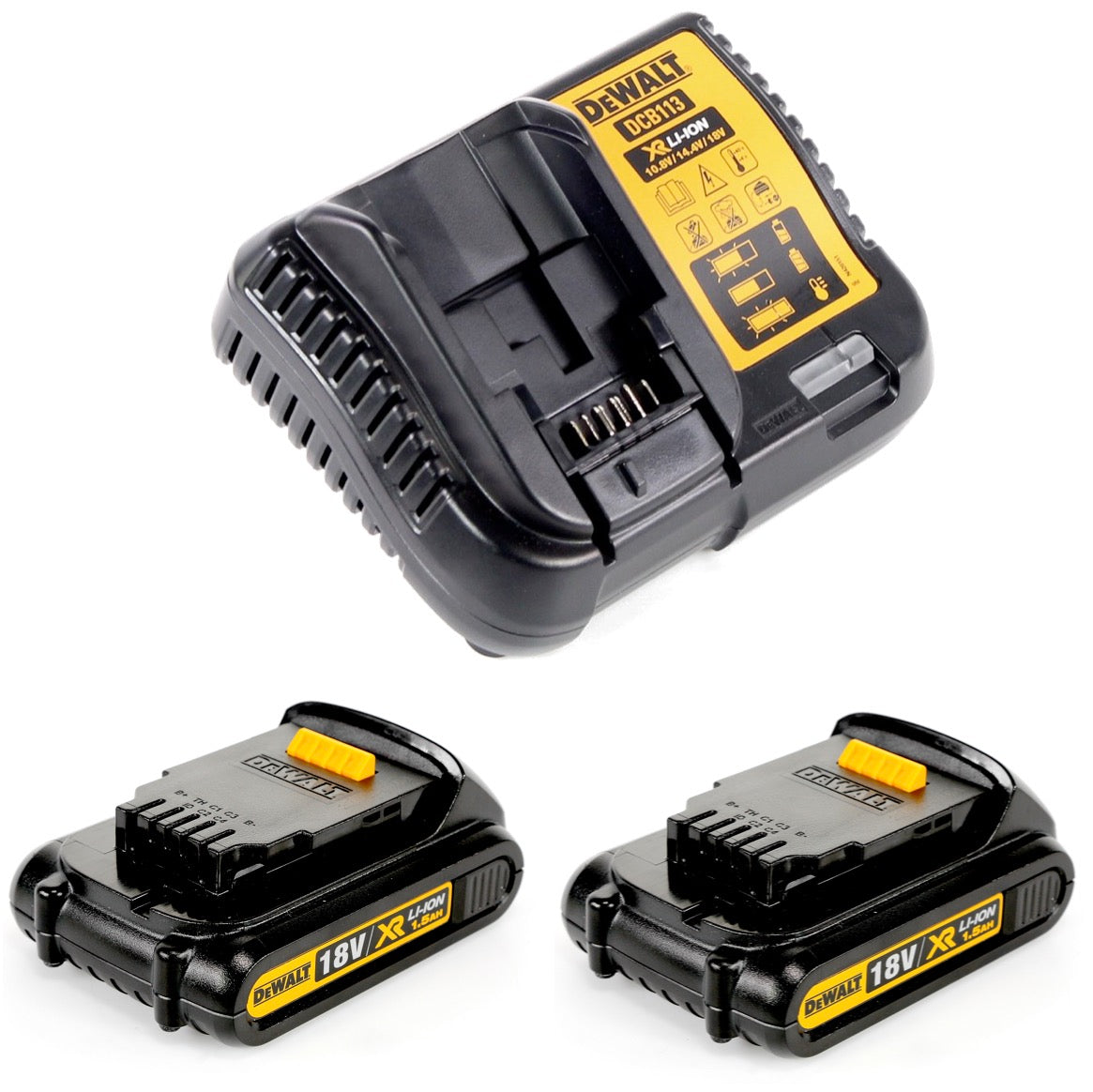 Dewalt Akku Starter Set S2 mit 2x DCB181Akku 1,5 Ah + DCB113 Ladegerät - Toolbrothers