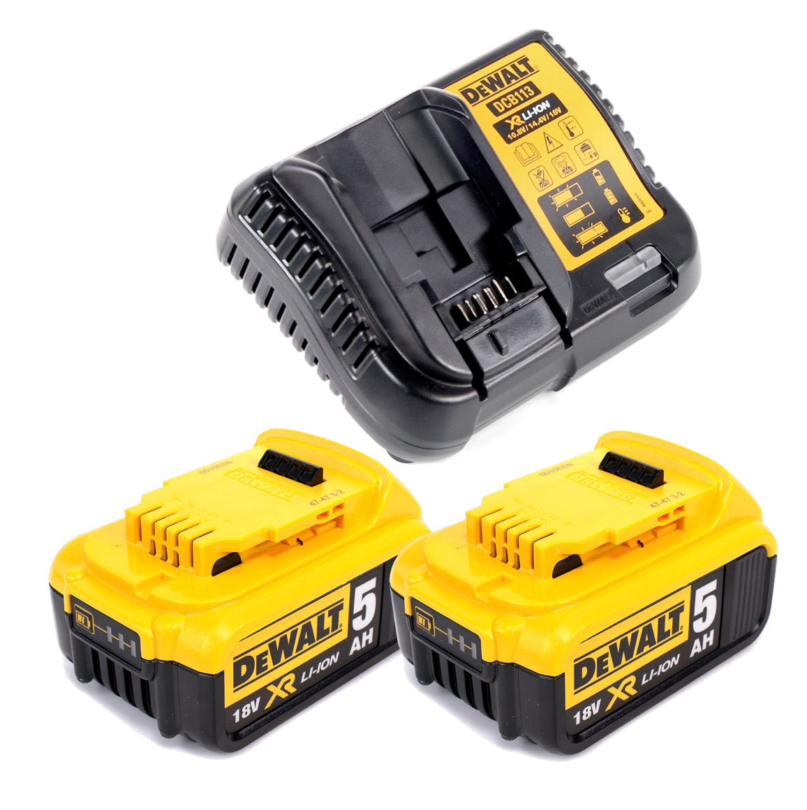 Dewalt DCB 113 P2 Akku Starter Set 18V mit 2x DCB184 Akku 5,0Ah + Ladegerät - Toolbrothers