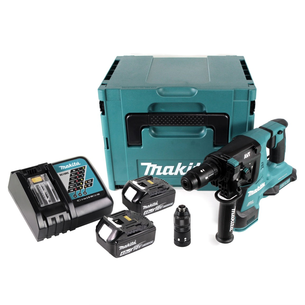 Makita DHR 281 RMJ Brushless Akku Bohrhammer 28 mm im Makpac mit 2x 18 V- 4 Ah/4000 mAh Akku und Ladegerät - Toolbrothers