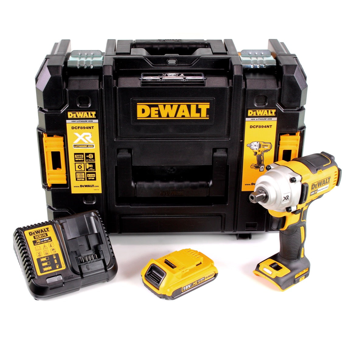 DeWalt DCF 894 D1 Akku Schlagschrauber 18 V 447 Nm 1/2" Brushless + 1x Akku 2,0 Ah + Ladegerät + TSTAK - Toolbrothers