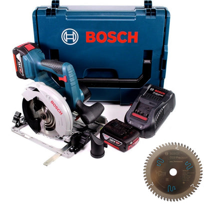 Bosch GKS 18 V-57 G Akku Kreissäge 18 V 165 mm Professional in L-Boxx ( 06016A2101 ) + 2x Akku 5,0Ah + Lader + 1x Sägeblatt - Toolbrothers