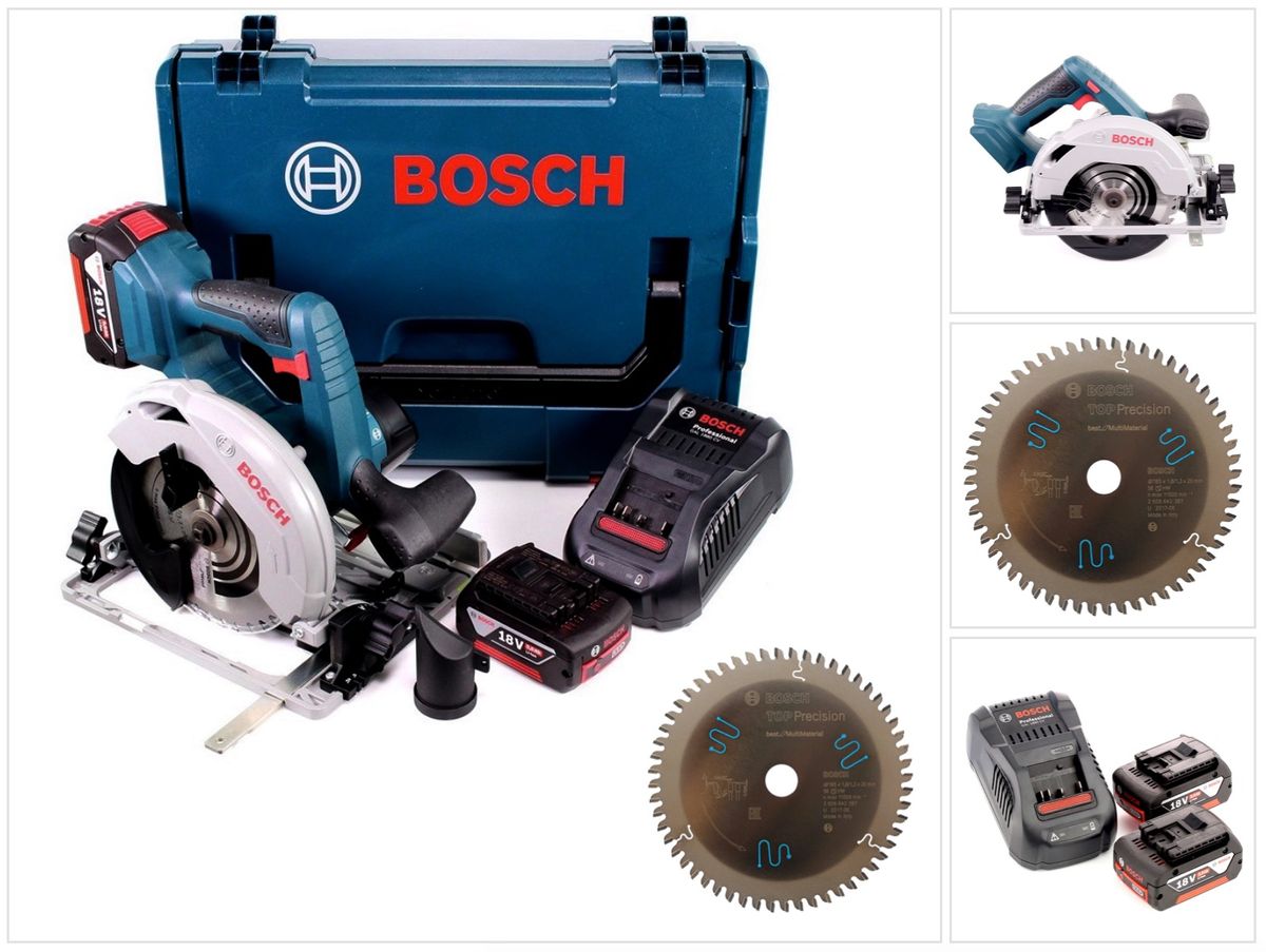 Bosch GKS 18 V-57 G Akku Kreissäge 18 V 165 mm Professional in L-Boxx ( 06016A2101 ) + 2x Akku 5,0Ah + Lader + 1x Sägeblatt - Toolbrothers