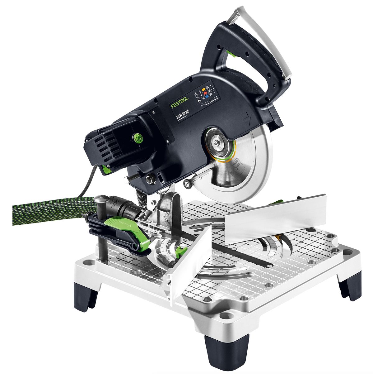 Festool SYM 70 RE SYMMETRIC Set Leistensäge 1150 Watt mit Sägeblatt ( 574927 ) + Festool Systainer T-LOC SYS 1 TL Werkzeug Koffer lichtgrau koppelbar ( 497563 ) - Toolbrothers