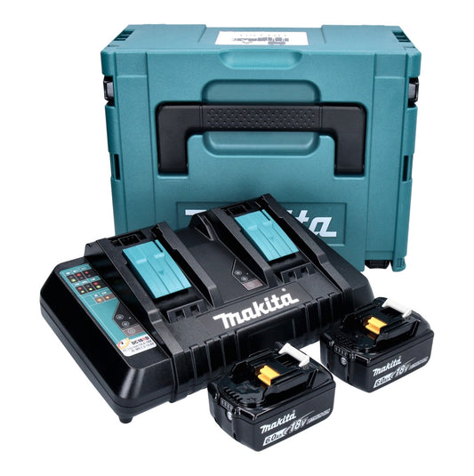 Makita Power Source Kit 18 V mit 2x BL 1860 B Akku 6,0 Ah ( 2x 197422-4 ) + DC 18 RD Doppelladegerät ( 196933-6 ) + Makpac - Toolbrothers