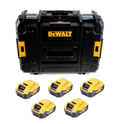 DeWalt DCB 184 P5 Akku Profi-Set mit 5x 18 V 5,0 Ah Akkus in TSTAK II DWST1-70703 Werkzeugkoffer - Toolbrothers