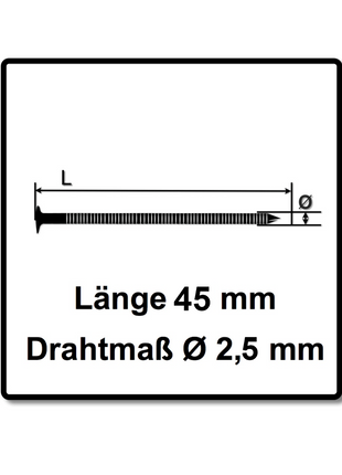 Prebena CNW25/45BKRI Coilnägel blank mit Ringschaft - 10800 Stück - Toolbrothers