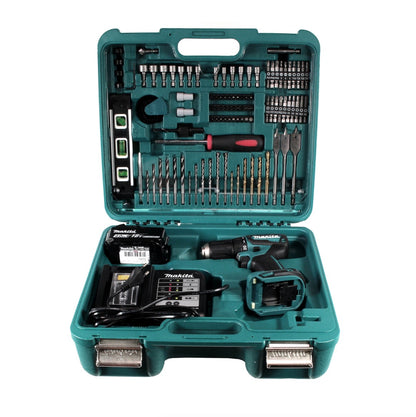 Makita DDF 483 STTK Akku Bohrschrauber 18 V 40Nm + 1x 5,0 Ah Akku + Ladegerät + 101 tlg. Werkzeugset - Toolbrothers