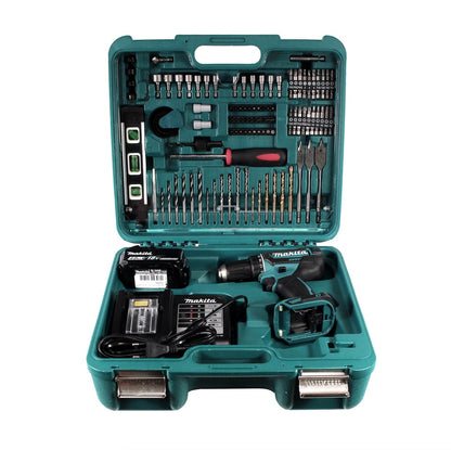 Makita DHP 482 STTK Akku Schlagbohrschrauber 18 V 62Nm im Koffer + 5,0 Ah Akku + Ladegerät + 101 tlg. Zubehör Set - Toolbrothers