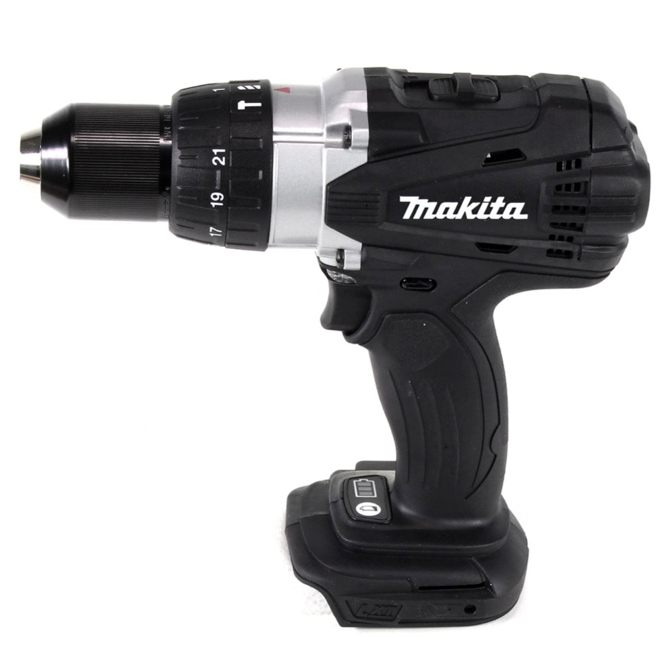 Makita DHP 458 ST1JB Akku Schlagbohrschrauber 18 V 91Nm Schwarz im Makpac + 1x 5,0 Ah Akku + Ladegerät + 38 tlg. Bit- & Bohrer Set - Toolbrothers