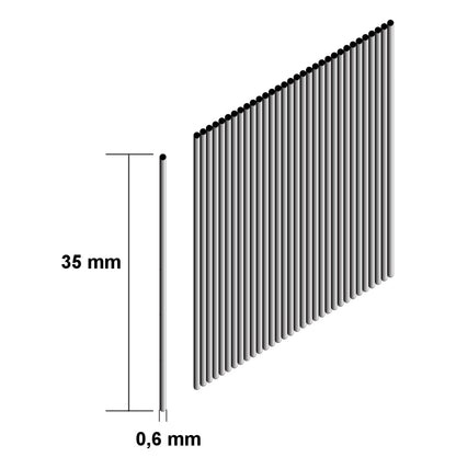 Makita Stifte Pins 35 x 0,6 mm 10000 Stück ( F-31854 ) für Akku Pintacker DPT 351 / DPT 353 - Toolbrothers