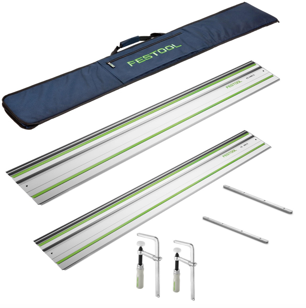 Festool Führungsschiene Set mit FS 1400/2  + FS 800/2 + 2x Verbindungsstück + FS-Bag + 2x Schraubzwinge - Toolbrothers