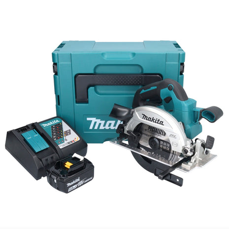 Makita DHS 661 RT1JU Akku Handkreissäge 18 V 165 mm Brushless + 1x 5,0Ah Akku + Ladegerät + Makpac - Toolbrothers