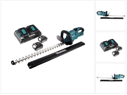 Makita DUH 651 PG Akku Heckenschere 36V (2x18V) 65cm XPT Silent mit 2x 6,0 Ah Akku und 2-fach Ladegerät - Toolbrothers