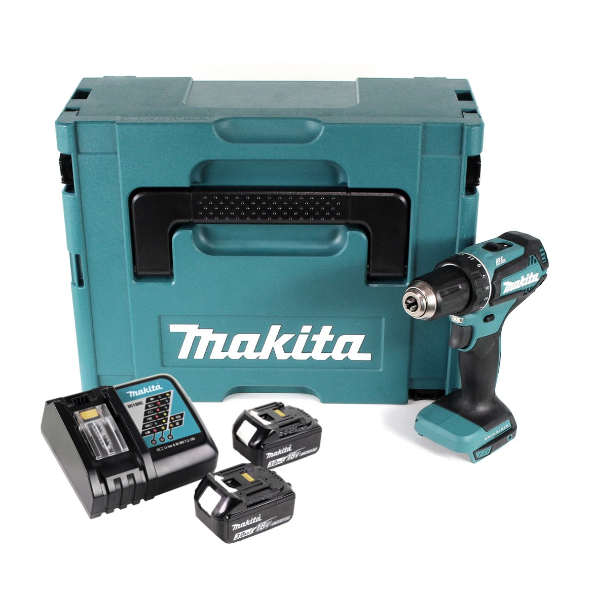 Makita DDF 485 RFJ Akku Bohrschrauber 18V 50Nm im Makpac + 2x 3,0 Ah Akku + Ladegerät - Toolbrothers