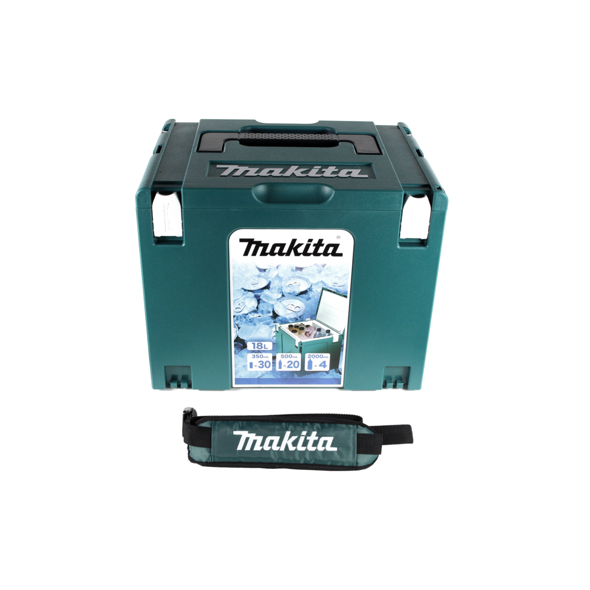 Makita Makpac 4 System Koffer  Kühlbox 18 Liter Volumen mit Isolierauskleidung (198253-4) + Wiha Flaschenöffner (9872) - Toolbrothers