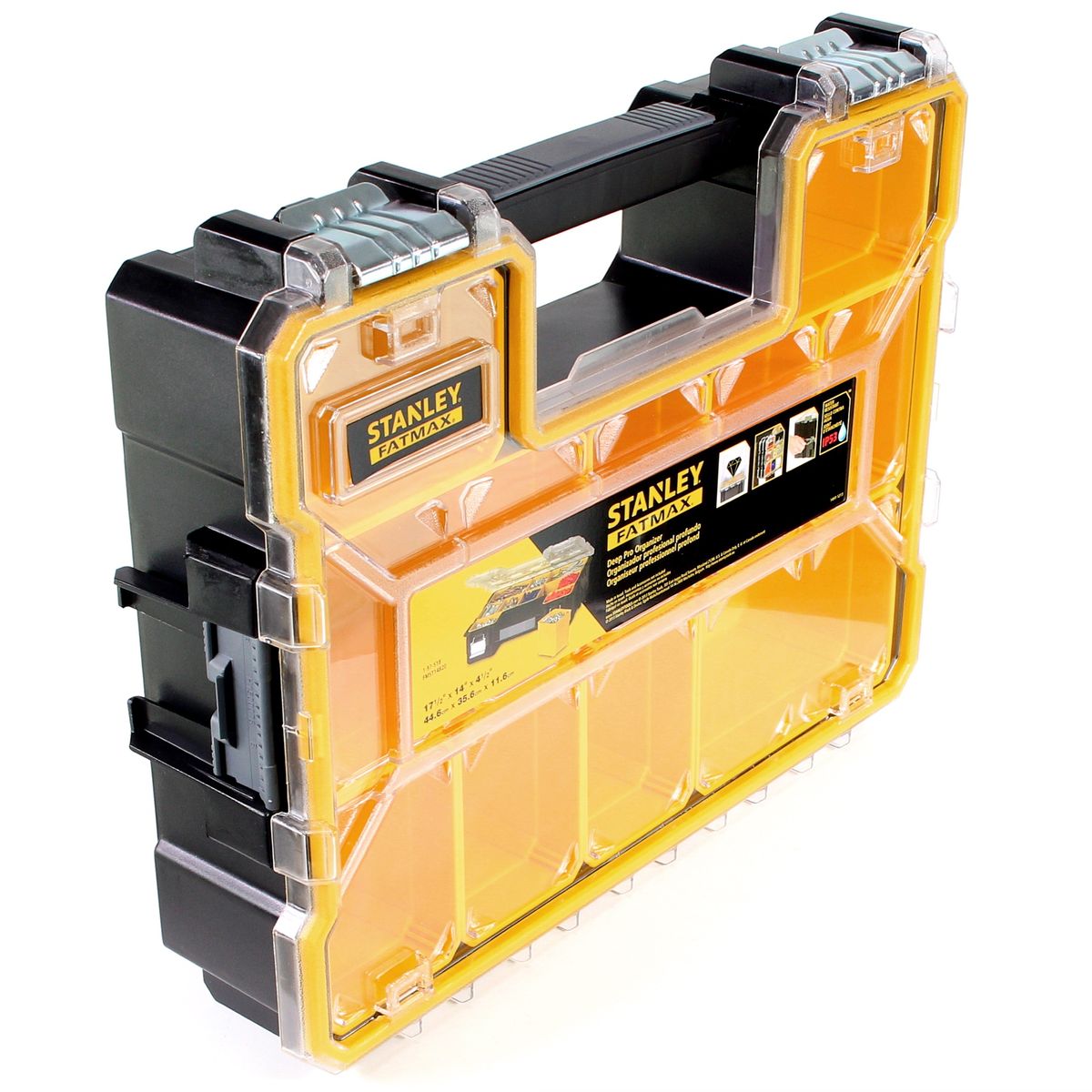 Stanley Profi Organizer FATMAX mit 10 tiefen Fächern ( 1-97-518 ) Wasserdicht IP 53 mit Metallschliessen - Toolbrothers