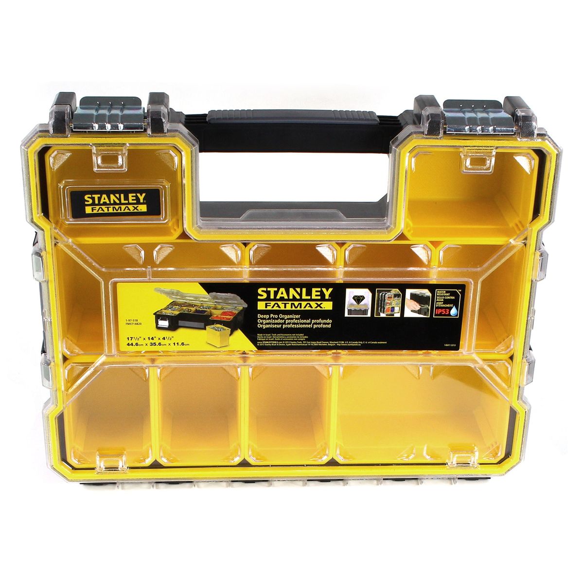 Stanley Profi Organizer FATMAX mit 10 tiefen Fächern ( 1-97-518 ) Wasserdicht IP 53 mit Metallschliessen - Toolbrothers