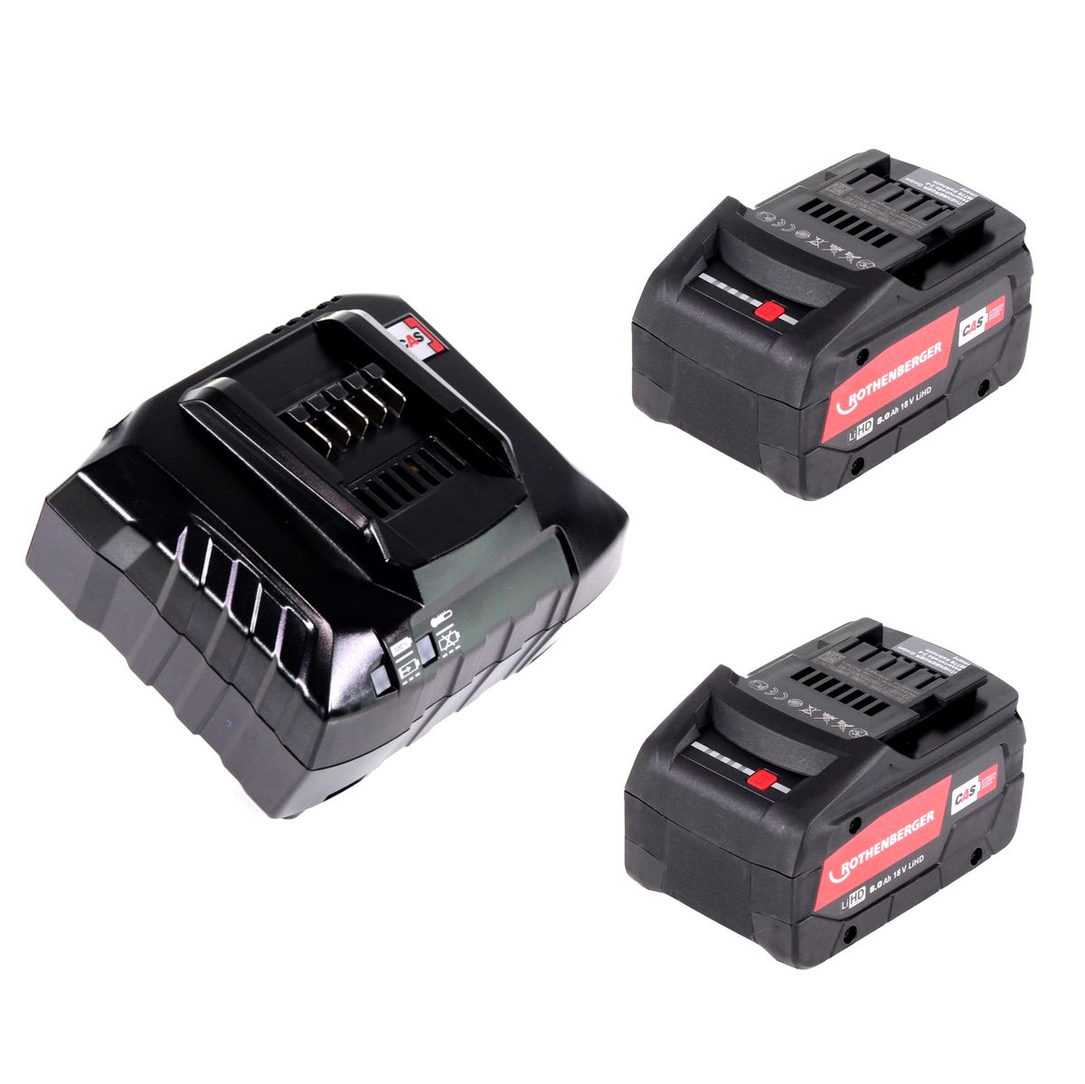 Rothenberger Akku Set 18V LiHD mit 2x Akku 8,0Ah ( 1000002549 ) + Ladegerät ( 1000001654 ) - Toolbrothers