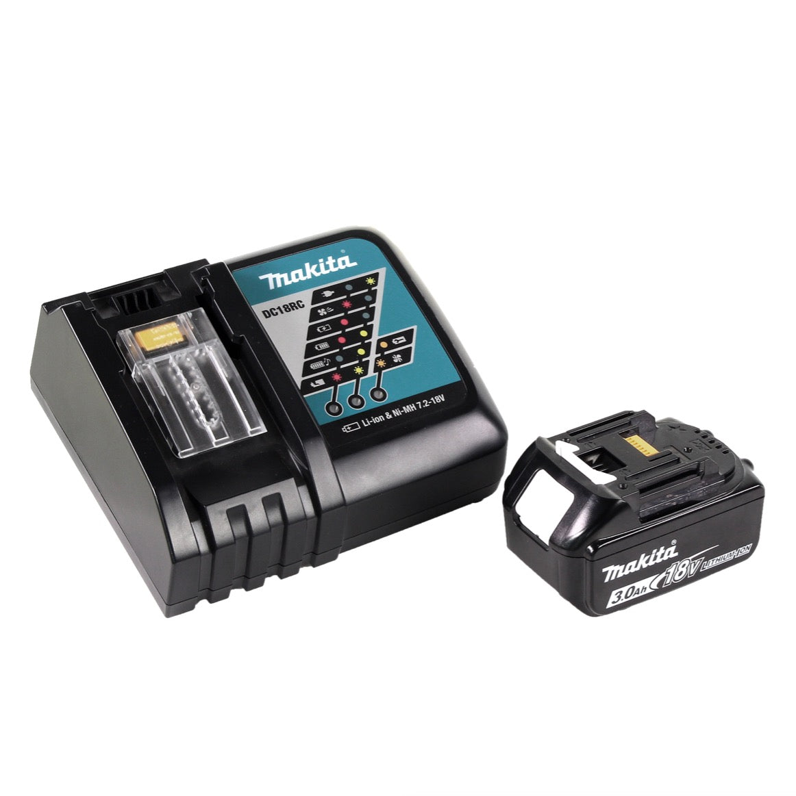 Makita DML 802 RF1 Akku Lampe 18 V Li-Ion für 14,4 und 18 V Akku + 1 x 3,0 Ah Akku + Ladegerät - Toolbrothers