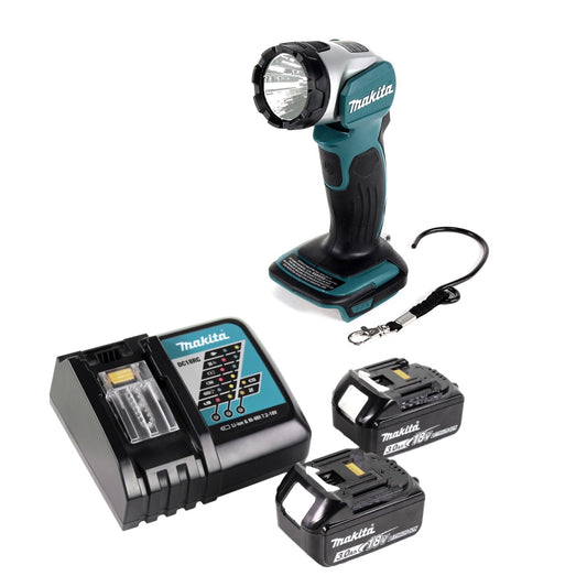 Makita DML 802 RF Akku Lampe 18 V Li-Ion für 14,4 und 18 V Akku + 2 x 3,0 Ah Akku + Ladegerät - Toolbrothers