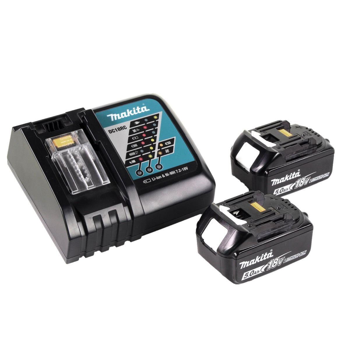 Makita DML 802 RT Akku Lampe 18 V Li-Ion für 14,4 und 18 V Akku + 2 x 5,0 Ah Akku + Ladegerät - Toolbrothers