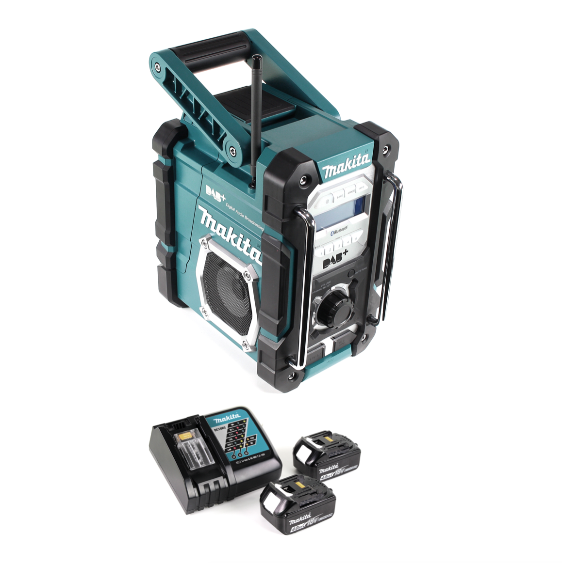 Makita DMR 112 RM Akku Baustellen Radio 7,2 - 18V Bluetooth DAB+ + 2x 4,0Ah Akku + Ladegerät - Toolbrothers