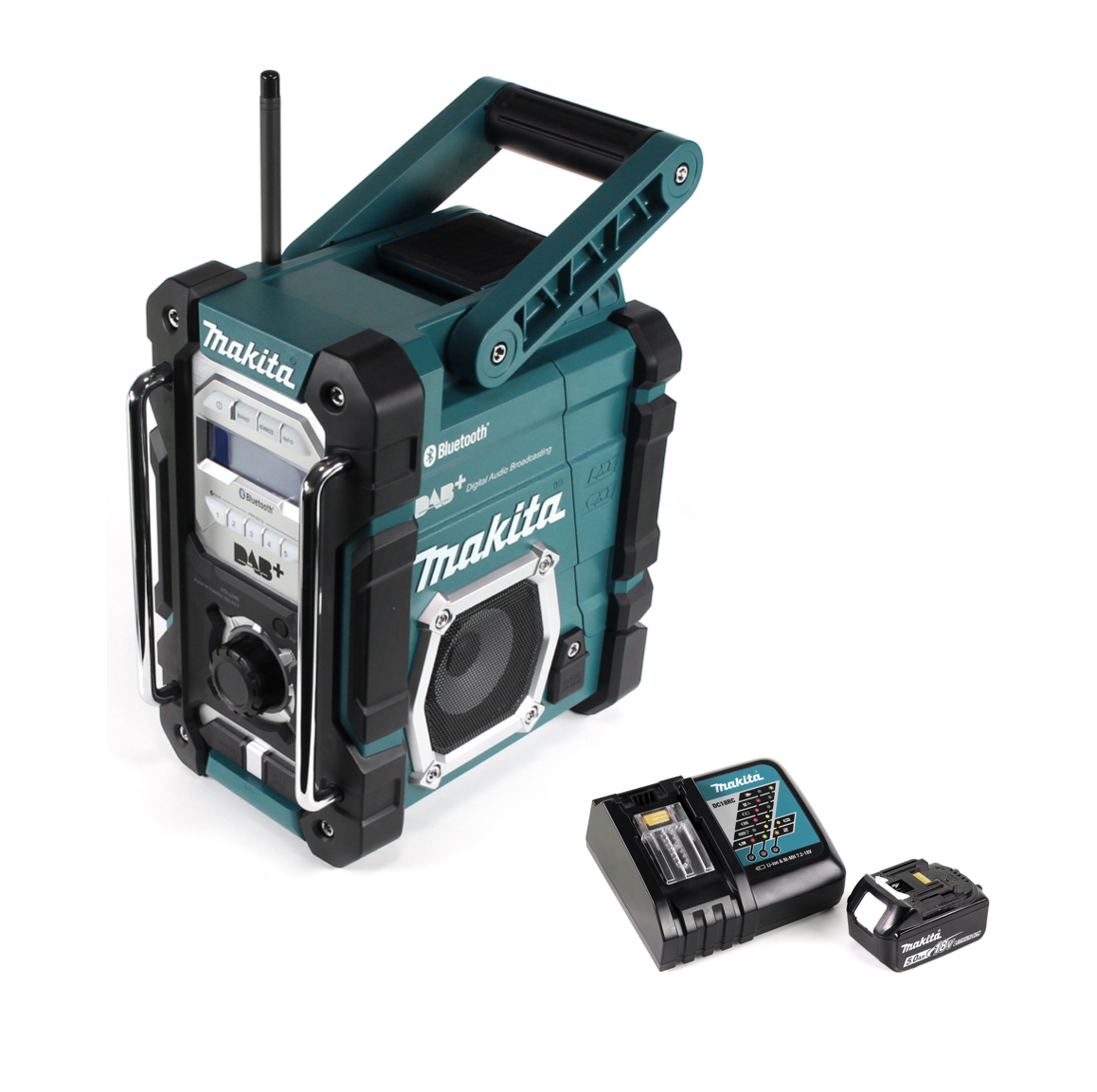 Makita DMR 112 RT1 Akku Baustellen Radio 7,2 - 18V Bluetooth DAB+ + 1x 5,0Ah Akku + Ladegerät - Toolbrothers