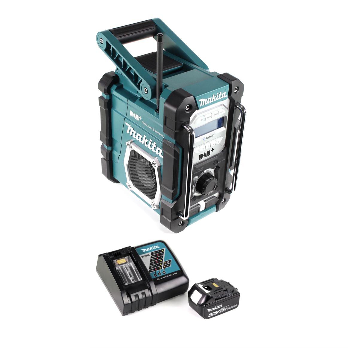 Makita DMR 112 RG1 Akku Baustellen Radio 7,2 - 18V Bluetooth DAB+ + 1x 6,0Ah Akku + Ladegerät - Toolbrothers