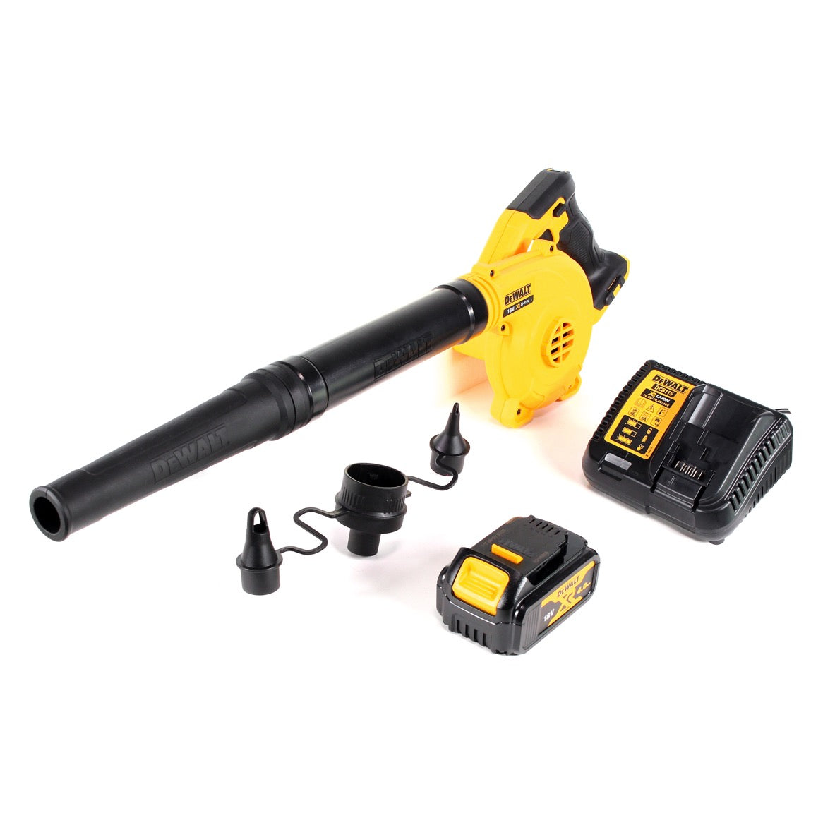 DeWalt DCV 100 M1 18 V Akku Gebläse / Laubbläser + 1 x DCB 182 4,0 Ah Akku + DCB 115 Ladegerät - Toolbrothers