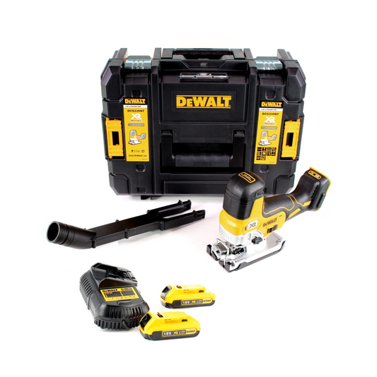 DeWalt DCS 335 D2 Akku Stichsäge 18V + 2x Akkus 2,0 Ah + 1x Schnellladegerät in TSTAK - Toolbrothers