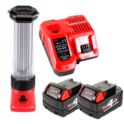 Milwaukee M18 LL-402C LED Akku Laternenleuchte 18 V Li-Ion + 2x 4,0 Ah Akku + Ladegerät - Toolbrothers