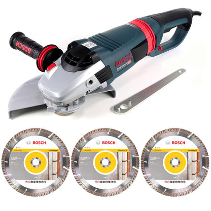 Bosch GWS 26-230 LVI Winkelschleifer 2600 W HEAVY DUTY ( 0601895F04 ) + 3x Bosch Standard Universal Diamant Trennscheibe 230 mm ( 2608615065 ) - Toolbrothers