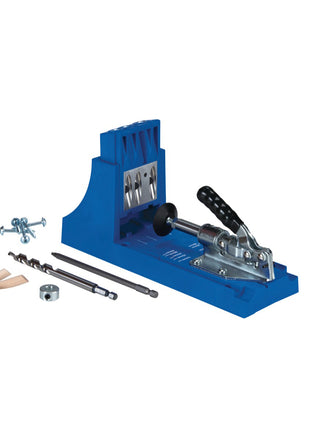 KREG Jig K4 Starter Set (K4) Kit complet de menuisier système de connexion en bois avec gabarit de perçage K4, foret étagé, embout, vis et chevilles