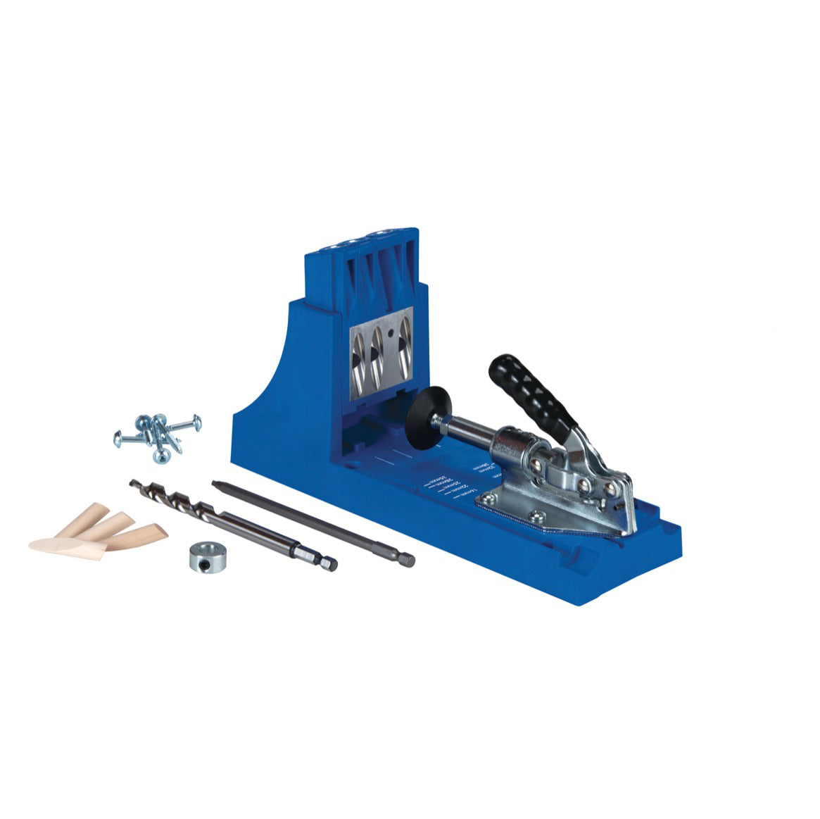 KREG Jig K4 Starter Set (K4) Kit complet de menuisier système de connexion en bois avec gabarit de perçage K4, foret étagé, embout, vis et chevilles