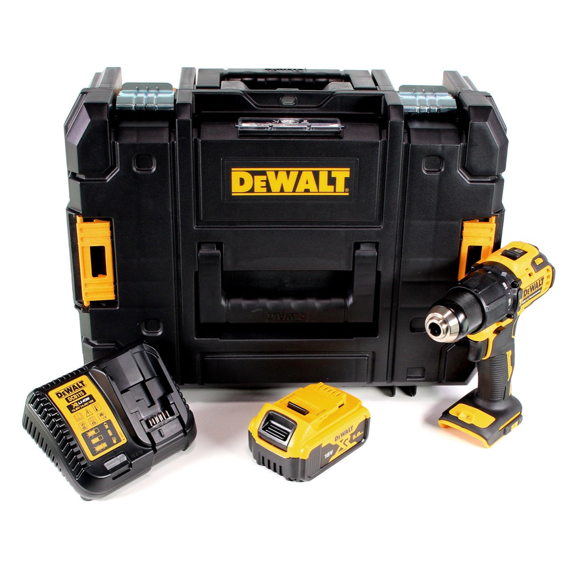 DeWalt DCD 709 P1 Akku Schlagbohrschrauber 18 V 65 Nm + 1x Akku 5,0 Ah + Ladegerät + TSTAK - Toolbrothers