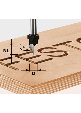 Festool Schriftenfräser HS S8 D11/60° 11 mm Durchmesser 8 mm Schaft ( 491002 ) - Toolbrothers