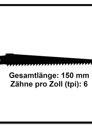 Komet Säbelsägeblatt WOOD 150mm 6tpi 5 Stk. ( 501.084 ) CV-Stahl - Toolbrothers