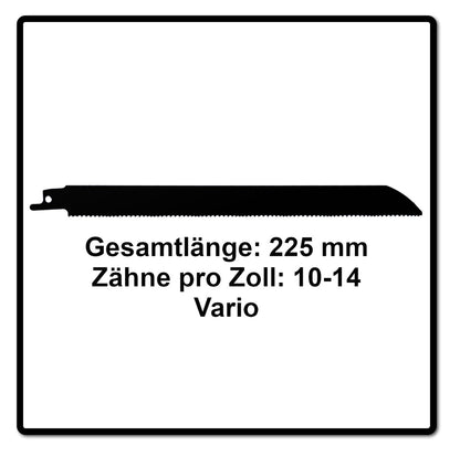 Komet Säbelsägeblatt METAL AND WOOD 225mm 10-14tpi 5 Stk. ( 501.019 ) HSS-Bi-Metall Vario - Toolbrothers