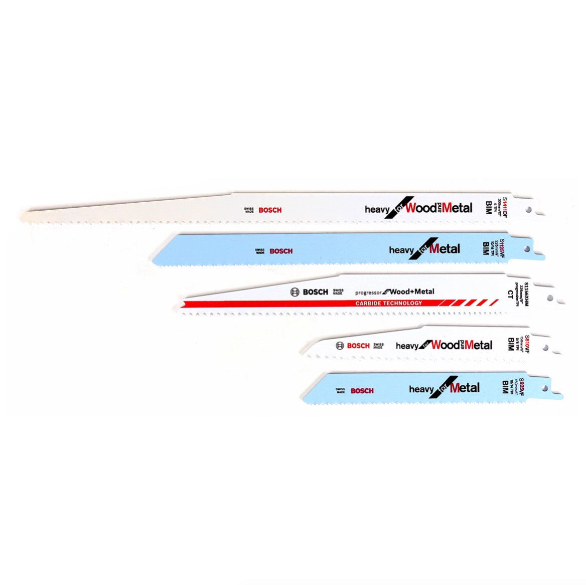 Bosch Tough Box Demolition Reciprosägeblatt Set 17 tlg. ( 2607011301 ) Metal and Wood Set 150 mm - 300 mm + Carbide SSB Wood Säbelsägeblatt - Toolbrothers