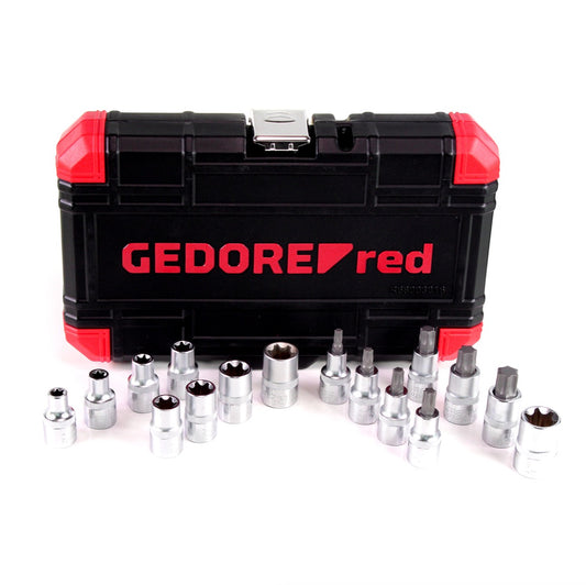 Gedore red Steckschlüssel Satz 1/2 TX E10-24T30-70 16tlg ( R68003016 ) im Kunststoffkoffer - Toolbrothers