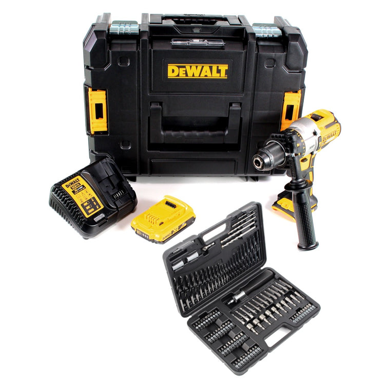 Dewalt DCD 995 D1 Akku Schlagbohrschrauber 18V 80Nm +1x Akku 2,0Ah + Ladegerät + Bit-/Bohrer-Set im TSTAK Werkzeugkoffer - Toolbrothers