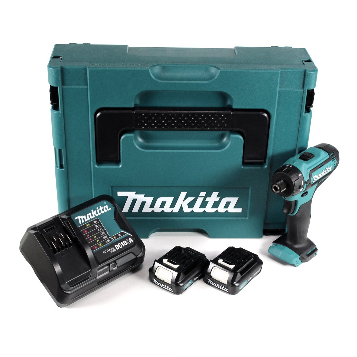 Makita DF 031 DSAJ Akku Bohrschrauber 10,8V 30Nm im Makpac + 2x 2,0 Ah Akku + Ladegerät - Toolbrothers