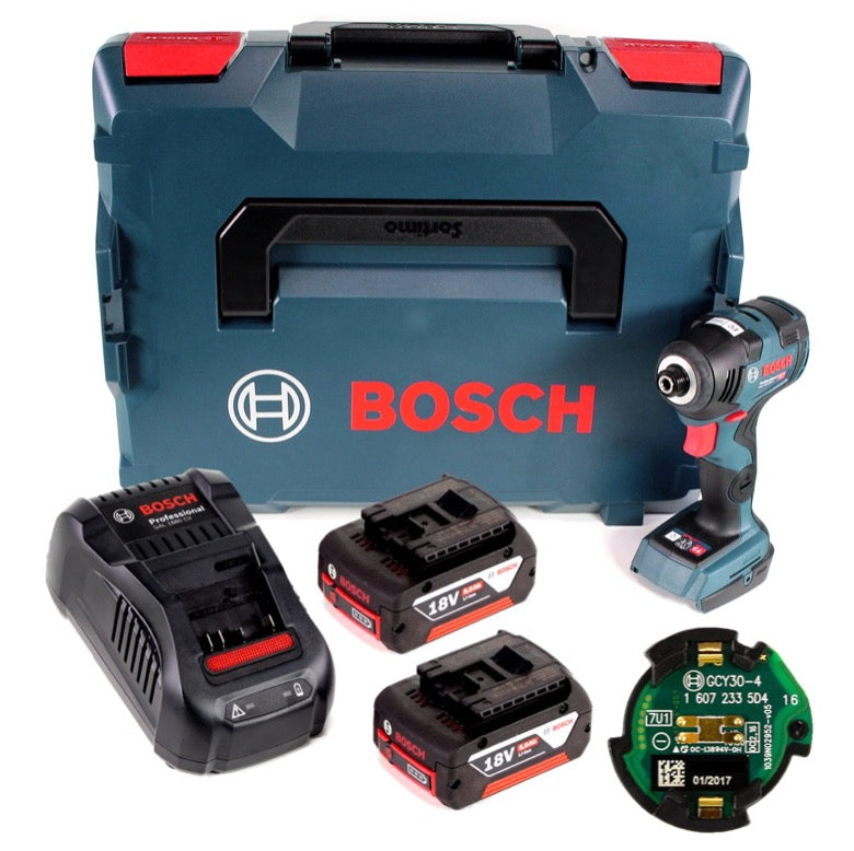 Bosch GDR 18V-200 C Akku Drehschlagschrauber 1/4" 18V 200Nm + 2x Akkus 5,0Ah + Ladegerät + Connect Modul in L-Boxx - Toolbrothers