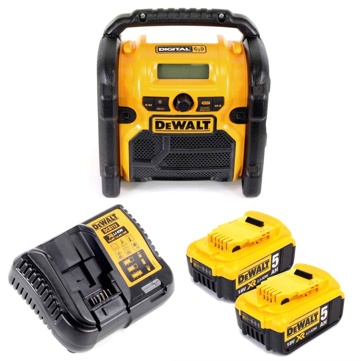 DeWalt DCR 020 P2 Akku Baustellenradio DAB+ + 2x Akku 5,0Ah + Ladegerät - Toolbrothers