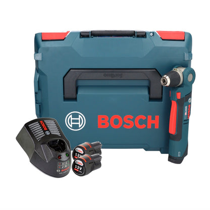 Bosch Professional GWB 12V-10 Akku Winkelbohrmaschine 12 V 11 Nm + 2x Akku 3,0 Ah + Ladegerät + L-Boxx - Toolbrothers