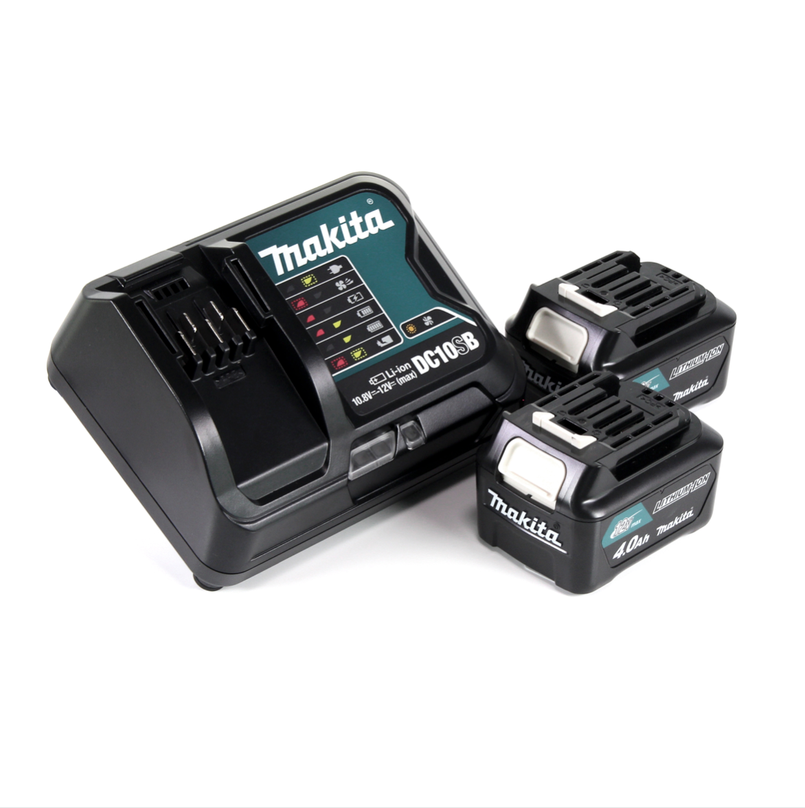 Makita HR 140 DSME1 Akku Bohrhammer 10.8 V SDS-Plus im Koffer + 64 tlg Zubehör Set + 2x 4,0 Ah Akku und Lader - Toolbrothers