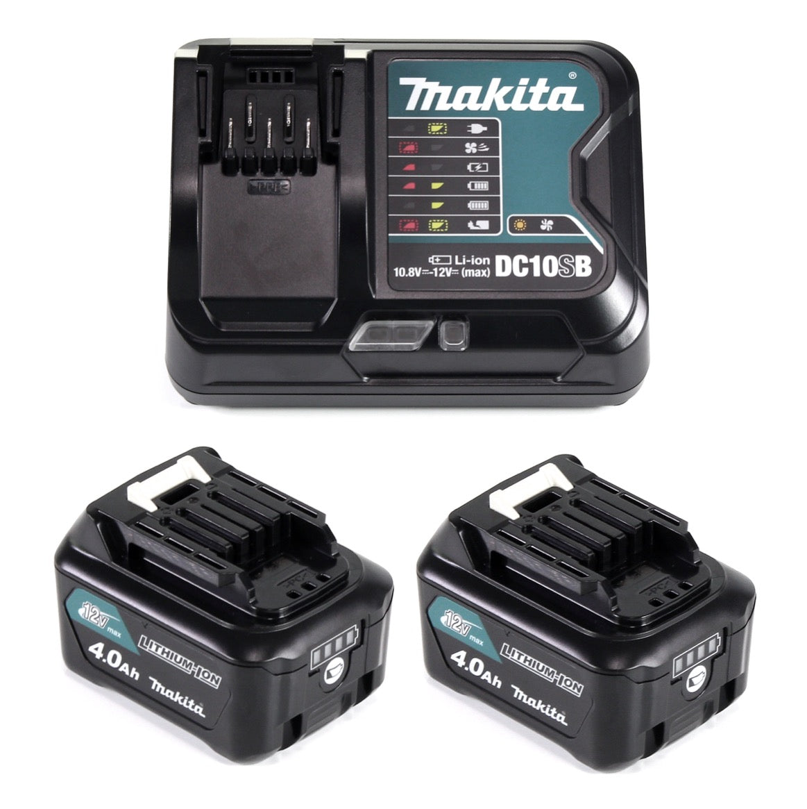 Makita Power Source Kit 12V mit 2x BL1041B Akku 4,0Ah + DC10SB Ladegerät - Toolbrothers