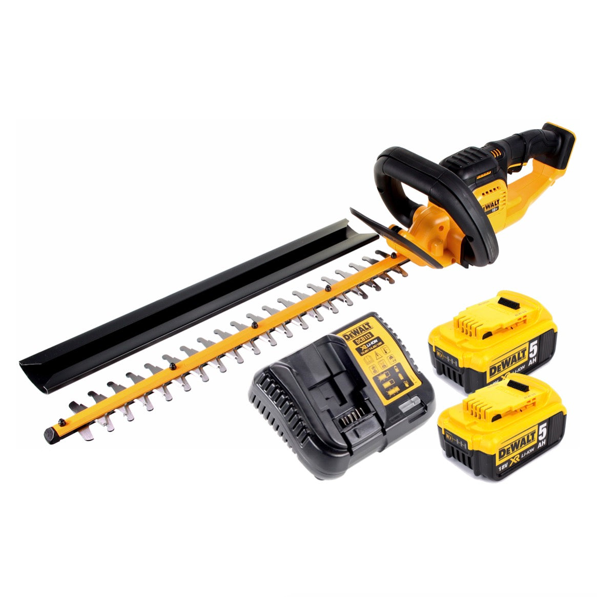 DeWalt DCM 563 P2 Akku Heckenschere 18V 55,8cm + 2x 5,0Ah Akku + Ladegerät - Toolbrothers